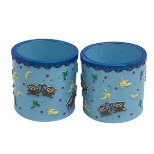 CLAIRE'S  FRIENDS 2 TRINKET BOX MONKEY BLUE 2003 WISH LUCK